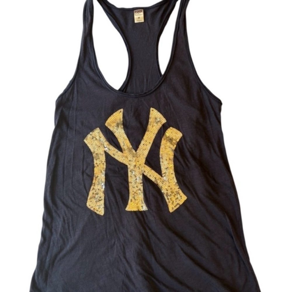 Victoria's Secret Black Tank Top with Gold Graphic